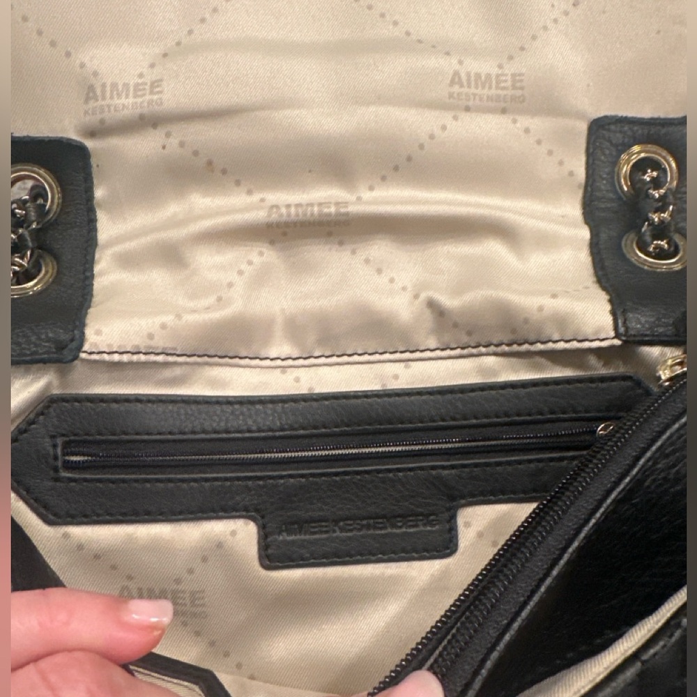 Aimee Kestenberg Black Quilted Leather Shoulder Bag w/ Gold Chain – Like New - Picture 3 of 15